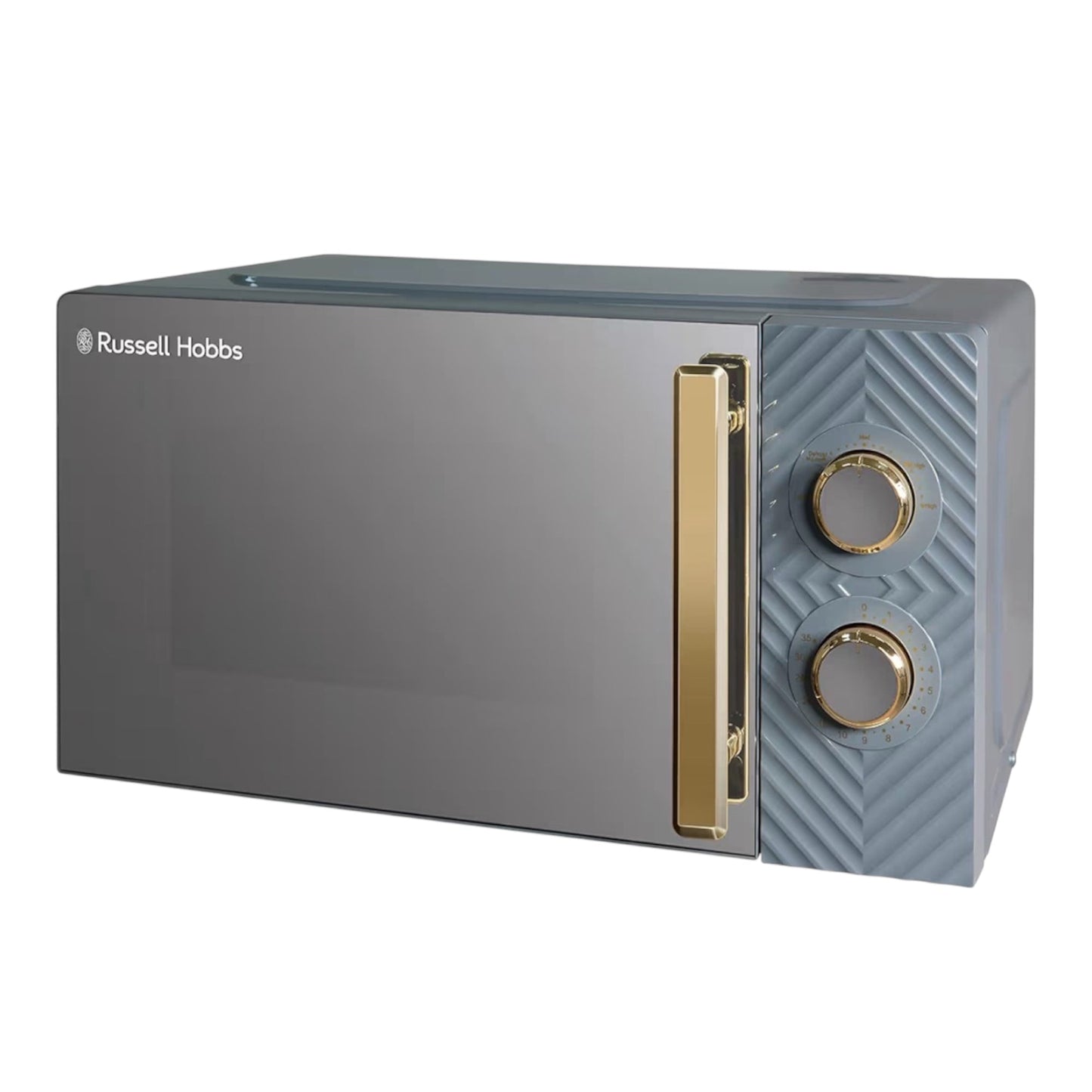 Russell Hobbs Litre 700W White Solo Manual Microwave with Groove Design, 5 Power Levels, Integrated Timer and Defrost Function, Easy Clean RHMM723