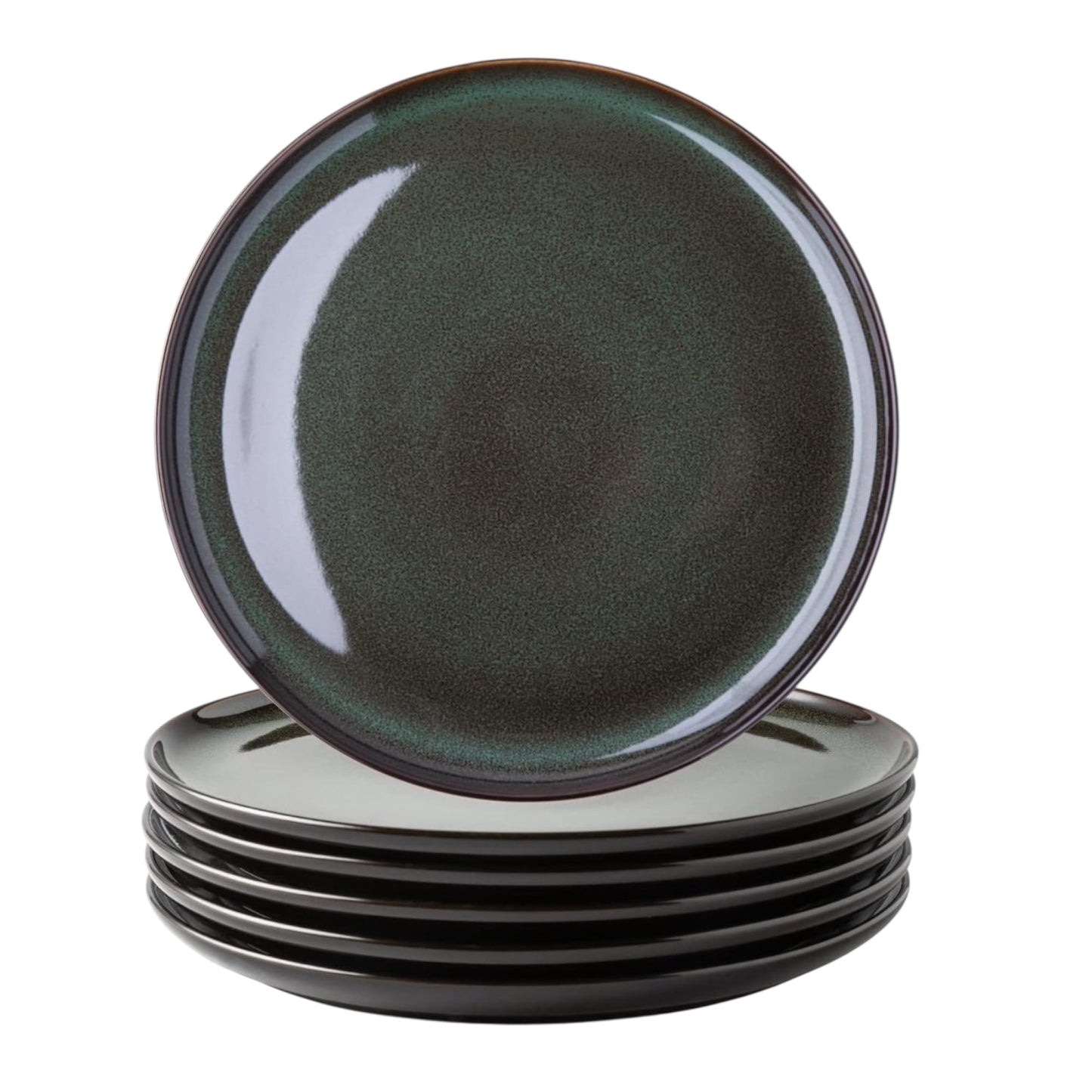 LeRatio Dinner Plates Set of 6-27Cm Scratch Resistant Ceramic Dinnerware Set, Dishwasher and Microwave Safe, Dessert/Pasta/Salad Plates, Jade Green