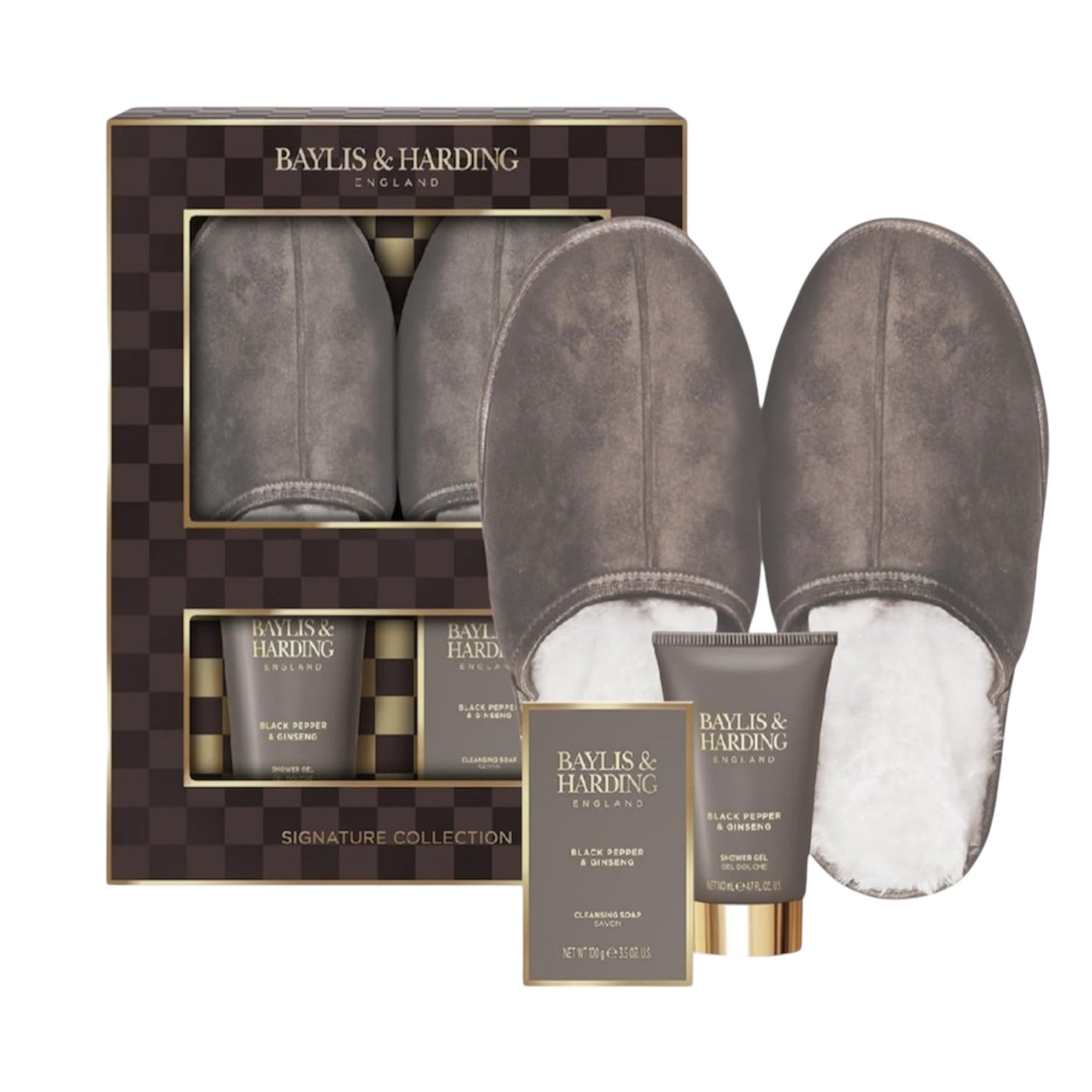 Coffret Cadeau Luxe Chaussons Homme Baylis & Harding Poivre Noir & Ginseng - Végan (Lot de 1)