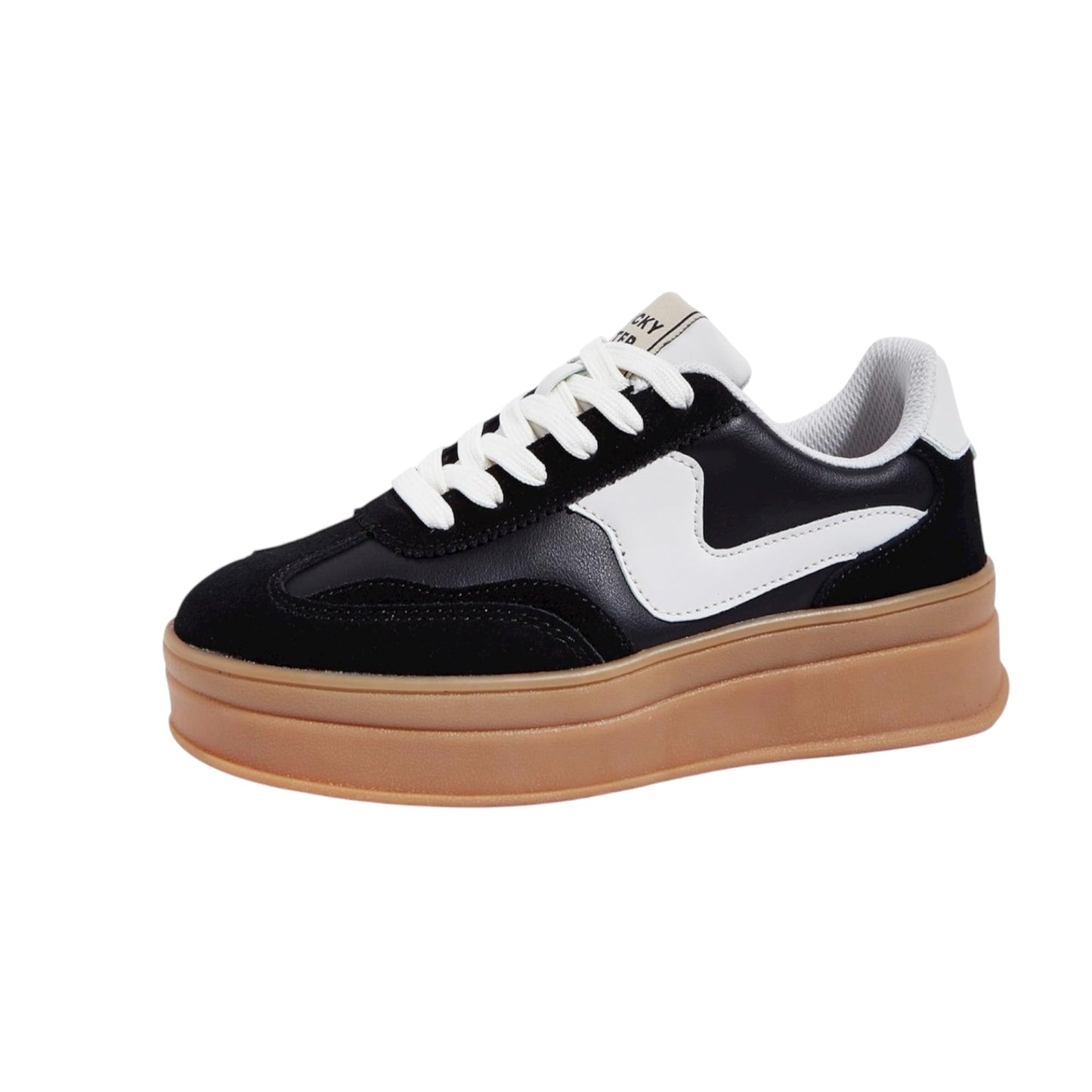 Baskets compensées LUCKY STEP pour femmes, chaussures de marche
Confortables, tendance, épaisses, décontractées, à lacets, surpiqûres décoratives, pour tous les jours, chaussures