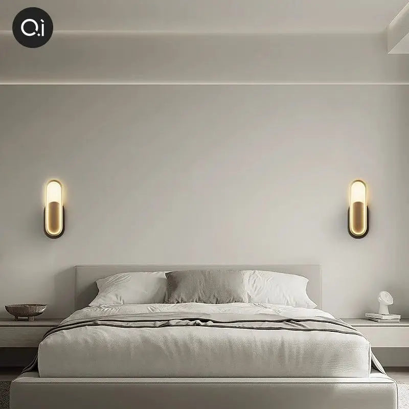All-Copper Nordic Wall Lamp – Bedroom & Living Room Headboard Light