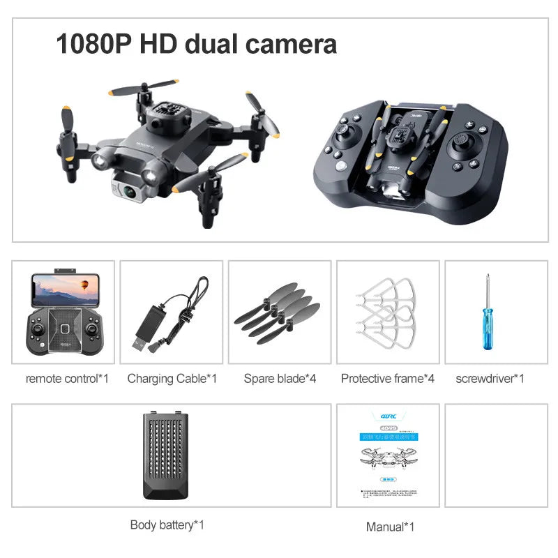 V30 Mini Drone 4K Professional 1080P HD Aerial Dual Camera Wifi FPV Remote Control Quadcopter RC Helicopter Toy Gift