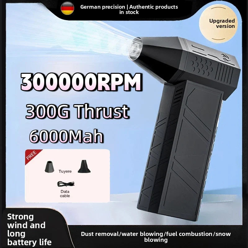 Violent Fan 400000RPM Powerful Air Blower Vacuum Dust Cleaner Type-C Charging Strong Winds 53M/S Brushless Turbo Jet Blower 