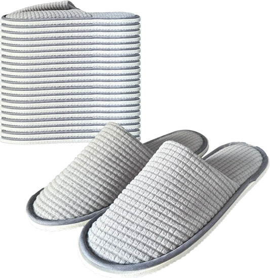 10 paires de pantoufles jetables – Unisexe antidérapantes lavables en velours de coton épais