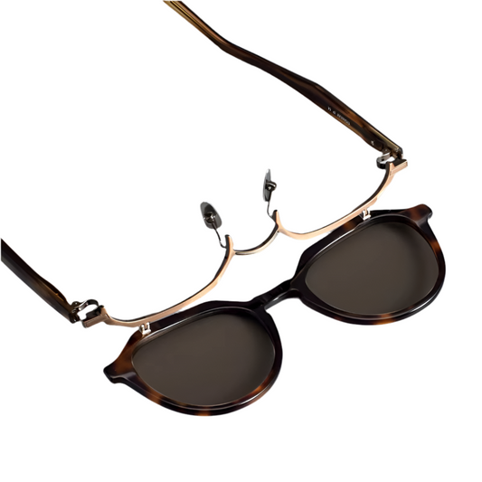 2025 New Fashion Unisex Flip-Up Sunglasses – High-Quality Acetate & Titanium, UV400 Protection, Polygonal Design for Outdoor Sports & Driving.