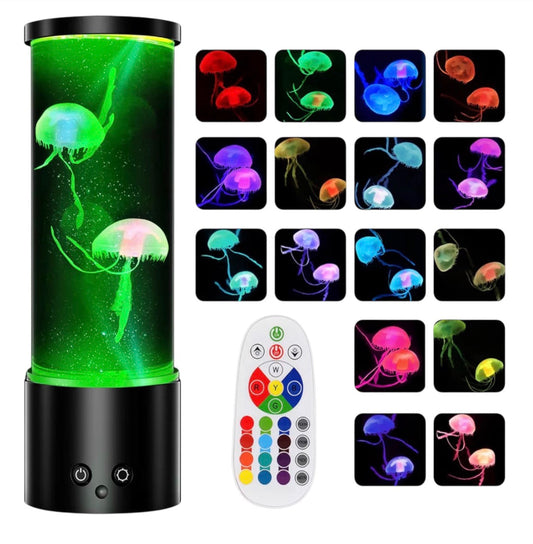 Jellyfish Lamp, Jelly Fish Light Lamp with 17RGB Color Changing & 4 Colour Modes, Jellyfish Light Aquarium Lamp with Remote Control, Sensory Mood Light for Relax, Living Room Decor, Black