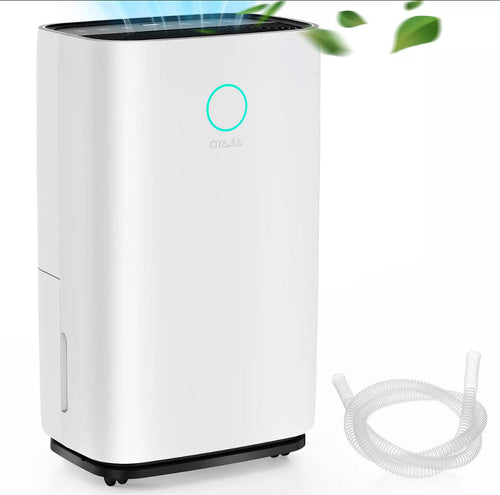 Déshumidificateur et purificateur d'air 25L avec humidistat et écran LCD – Idéal pour la maison et le séchage du linge (prise RU)