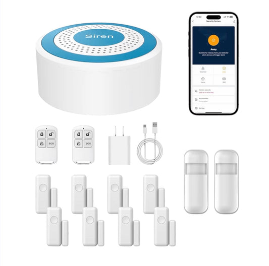 Wireless Home Security Systems– No Monthly Fee, App & Smart Voice Control (Alexa & Google), DIY Installation, Loud Siren, Door/Window & Motion Sensors, Compatible with Smart Life & Tuya Apps