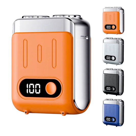 Mini Electric Razor for Men, 2025 Upgraded Wet & Dry Electric Shaver for Men IPX7 Waterproof, Fast UK Adapter, Razors Magnetic Double Head Shavers Pop-up Beard Trimmer with Battery Indicator (Orange)