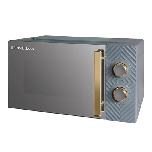 Russell Hobbs  Litre 700W White Solo Manual Microwave with Groove Design, 5 Power Levels, Integrated Timer and Defrost Function, Easy Clean RHMM723