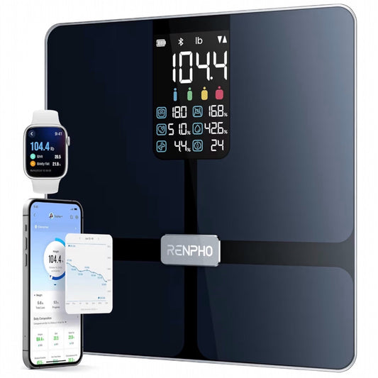 RENPHO Scales for Body Weight with Large Display, Smart Weighing Scales for Weight Monitoring, High Precision Bathroom Scales for Fitness Tracking, Sync APP, 400lb, Elis 2X