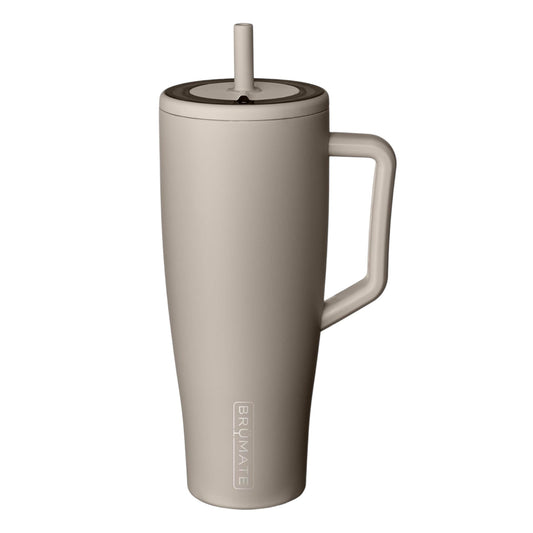 BrüMate  1.2L Tumbler with Straw and Lid | 100% Leakproof | Cold for 24 Hours | 40Oz Metal Water Bottle with Handle | Insulated Cup | Stainless Steel Travel Gym Mug (Mocha)