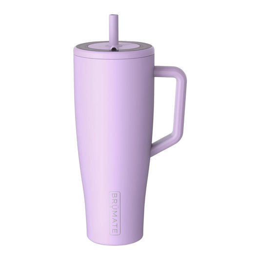 BrüMate 1.2L Tumbler with Straw and Lid | 100% Leakproof | Cold for 24 Hours | 40Oz Metal Water Bottle with Handle | Insulated Cup | Stainless Steel Travel Gym Mug (Lavender)