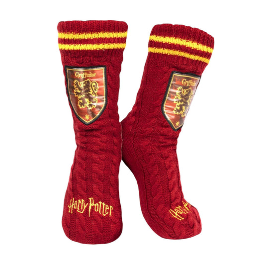 Harry Potter - Women’s Slippery Socks - Burgundy Gryffindor/Black Woolly Bed Socks - One Size Fits Women'S Size 5-8 - Official Merchandise