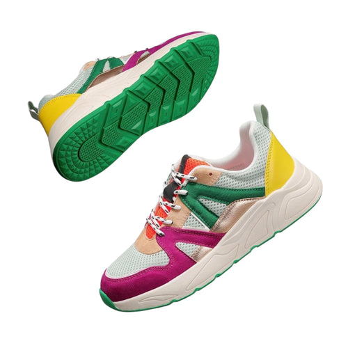 LUCKY STEP Baskets Femme Mode Décontractées Plateforme Classique Léopard Chaussures de Marche Tennis Voyage Baskets Épaisses Colorées Lifestyle