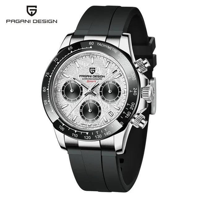 Men’s 40mm Quartz Chronograph Watch – Sapphire Stainless Steel Waterproof