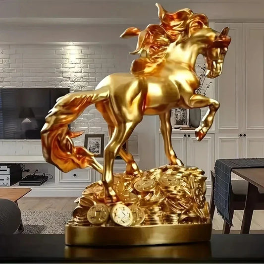 1 Statue de cheval – Ornement décoratif et prophétique de richesse
