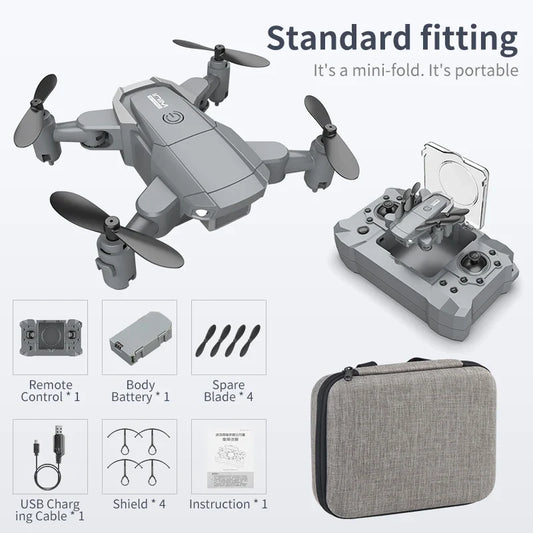 Mini Drone 4K HD Camera Aerial Aircraft Air Pressure Fixed Height Folding Pocket Remote Control Airplane Toys for Kids Gift