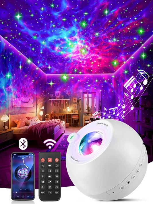 PIKOY Christmas Gifts for Women Girls Gifts for Teenage Boys Gifts for Her Christmas Decorations Christmas Lights Galaxy Projector Star Projector 15 Colors+White Noise+Bluetooth Night Light Xmas Gifts